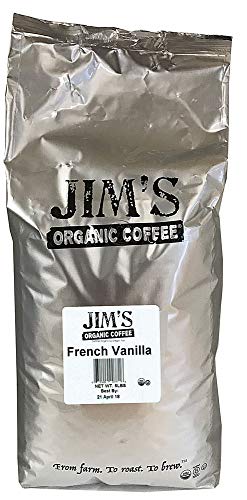 Jim's Organic Coffee, Organic French Vanilla Coffee Beans, 5 Lbs