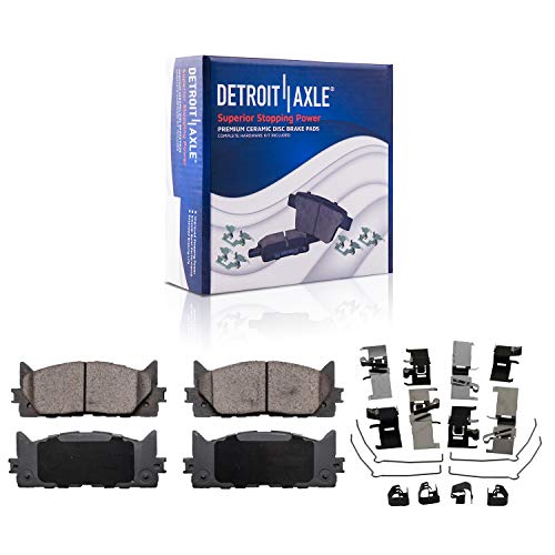 Detroit Axle - Front & Rear Drilled Slotted Rotors + Ceramic Brake Pads Replacement For Lexus Es350 Toyota Avalon Camry - 10Pc Set #TOP4