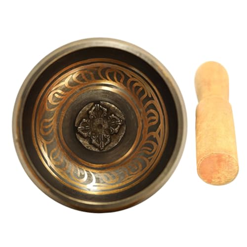 Yardwe 1 Set Singing Bowl for Meditation and Yoga Sound Bowl with Mallet for Spiritual Therapy and Home Decor Peaceful Relaxation