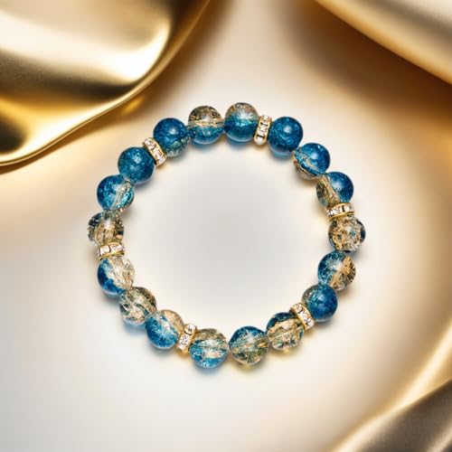 Glass Of Glass Bracelet, Multicolor Sparkling Beads Handmade Blown Glass, Glass Bracelets for Women 7