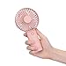 Mini Ventilador USB, Silencioso Ventilador Pequeño Recargable Portátil, 3 Velocidades de Viento, Viajes de Oficina Colocados Verticalmente (Rosa Claro)