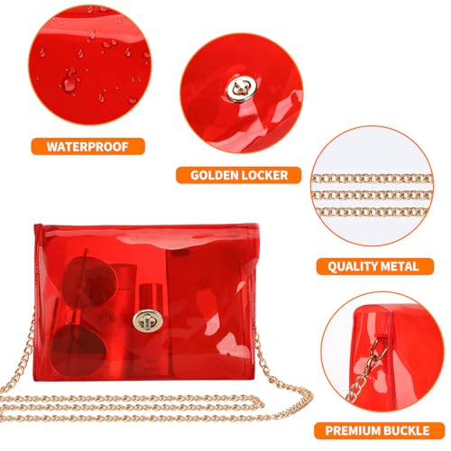 Image of HAOGUAGUA Clear Purse for Women, Clear Bag Stadium Approved, See Through Clear Handbag for Concerts Sports Events