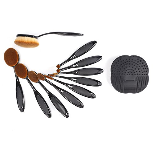 Darleen 10 Piece Soft Oval Makeup Brush Set