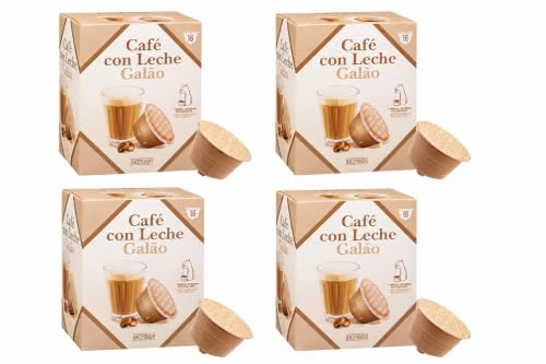 Café Con Leche en cápsulas Hacendado (compatible con dolce gusto) 16 cápsulas - Pack 4
