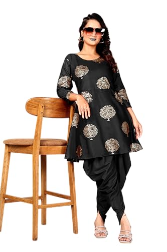 Image of Floral Print Cotton Kurta and Dhoti Set for Women Designer