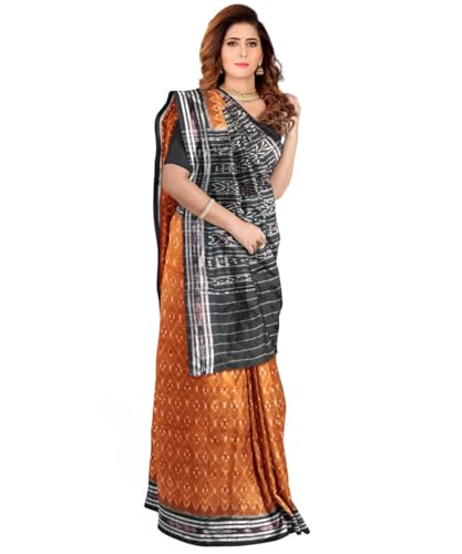 Image of Nuapatna Cotton Saree of Odisha Ikkat Orissa Traditional Handloom Sari | Bomkai | Pata | Nuapatana | sambalpuri saree | khandua patta sare | without Blouse S12