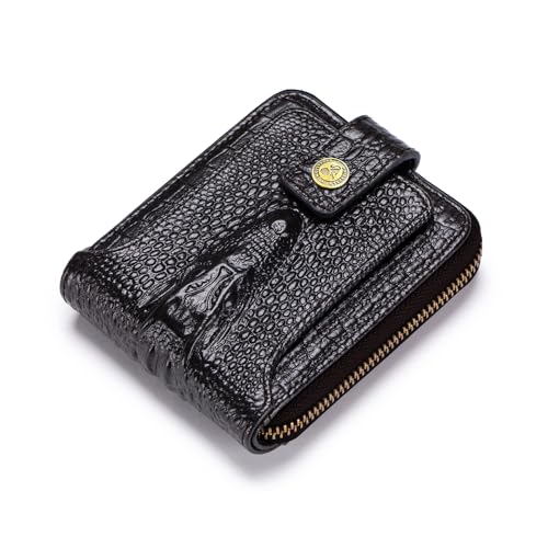 Steel Lion Crocodile patterned wallet Genuine Leather Wallet for Men Large Capacity ID Window Card Case with Zip Coin Pocket2