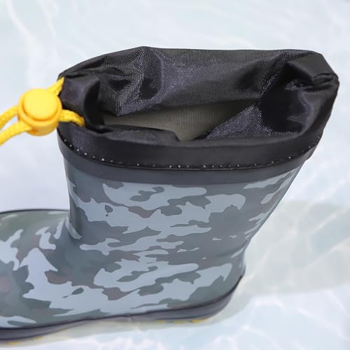 Waterproof Rain Boots for Toddler and Kids - Boys Girls Rubber Rain Boots with Easy on Handles for Outdoor Playing3