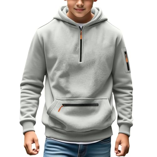 Zip Up Athletic Hoodies for Teen Boys School Fleece Hooded Sweatshirts with Pockets Long Sleeve Pullover Hoodie