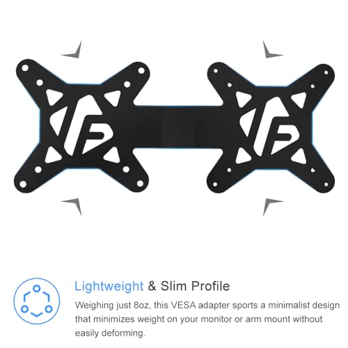 Image of IFCASE Universal Back of Monitor, Monitor Arm Extension Metal VESA Mount Adapter Extender Plate for Mini PC CPU Computer Compatible with Intel NUC (Black) 2 Pack