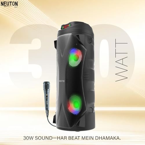 Image of Star 30W Bluetooth Trolley Speaker with Mic | Up to 5 Hours Playtime | Built-in Rechargeable Battery | RGB Lights | Portable Party Speaker with Powerful Bass