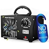 Ozongenerator 60,000 mg/h O3 Ozongerät bis zu 350㎡ mit 120 Min Timer, Temperatur- & Feuchtigkeitsanzeige, Ozonisator Luftreiniger für Auto, Wohnung, Küche, Hotel, Haustiere,Geruchsentfernung (Schwarz)
