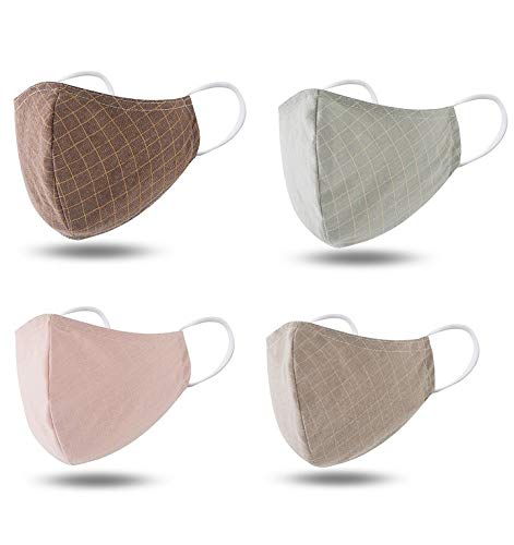 Preisvergleich Produktbild Honmao 4 Packungen Erwachsene Plaid Druck, waschbare Baumwolle, atmungsaktiv und hautfreundlich, frisch und modisch, empfohlen für Männer und Frauen.