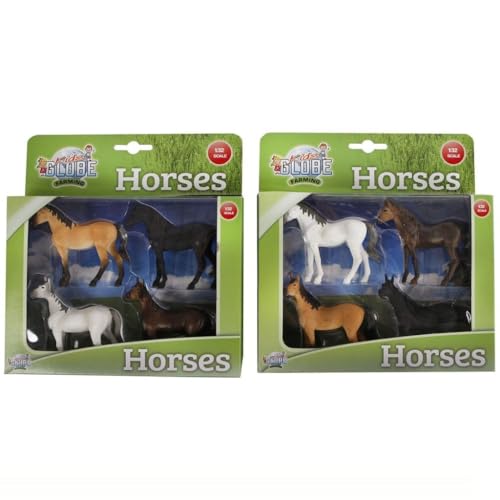 Kids Globe Van Manen Farming Horses (4 Assorted Designs, Scale 1:32) - 570199,Assorted,White