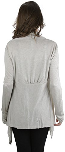 Image of ToBeInStyle Womens Open Front Long Sleeve Lightweight Asymmetrical Draped Cardigan with Side Pockets