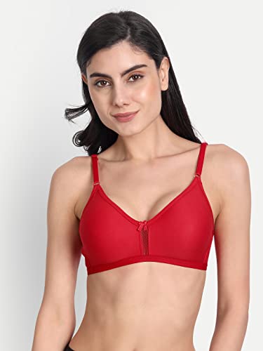 Image of Women's Full Coverage Cotton Blend Bra | Wired Free Lightly Padded Everyday Wear Bras | Soft Breathable Comfortable T-Shirt Bra | Adjustable Straps Lightweight Daily Inner wear for Women Pack of 2