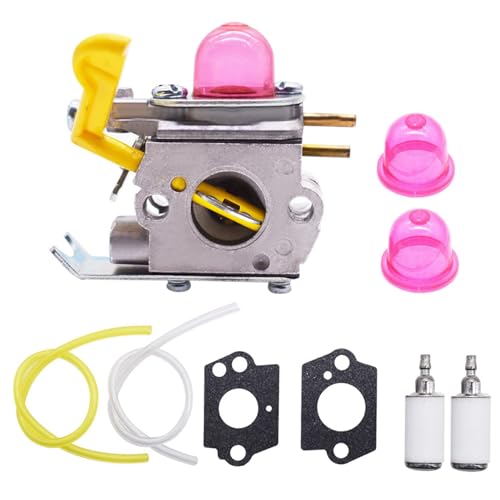 ALL-CARB SST25 Carburetor with Fuel Line Replacement for Poulan Weedeater Featherlite FL26 FL20 XT260 SST25CE SST25C FL20C FX26S FX26SC FL25 MX550 FL25 FX26 XT700 TE475 MX557 530071822 C1U-W18 Trimmer