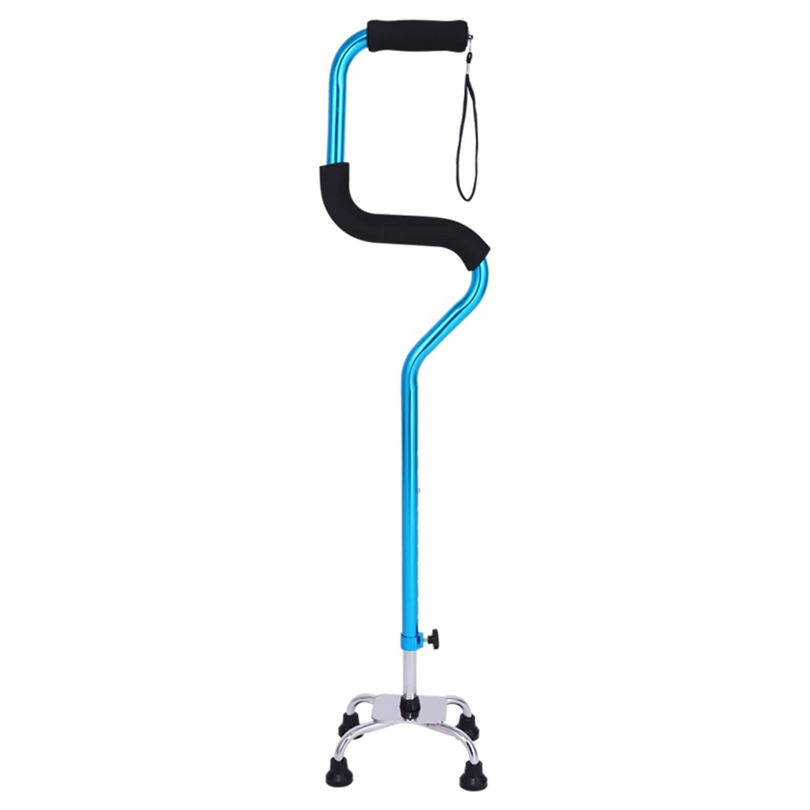 Bastón ingleses para Caminar cuádruple, muletas Ajustables para Ancianos, Hombres, Mujeres, Andador de pie para Sentarse, bastón con 4 Patas (Color : Blue)