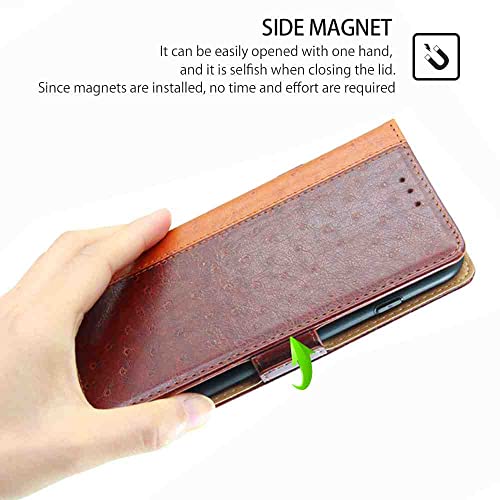 Étui portefeuille pour Motorola Moto Edge Plus marron bien ajusté en cuir - 6