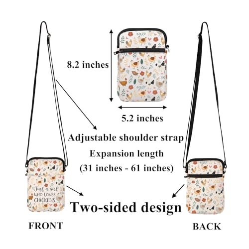 FUSTMW Chicken Print Crossbody Purse Funny Chicken Gifts for Hen Lovers Sling Bag Chick Gifts Cross Body Bag Chicken Merch2