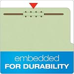 Pendaflex Recycled Classification File Folders, 2 Dividers, 2" Embedded Fasteners, 2/5 Tab Cut, Letter Size, Light Green, Box of 10 (24076R) - Image 3