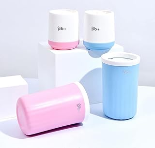 BMFHJEQ Dog Paw Cleaner, Portable Pet Foot Cleaner Cup, 2 in 1 Pet Foot Washing Cup, Brush Feet Cleaner for Large Dog (M, Pink)