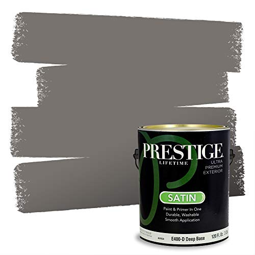 PRESTIGE Paints Exterior Paint and Primer In One, 1-Gallon, Satin, Comparable Match of Sherwin Williams* Gauntlet Gray*