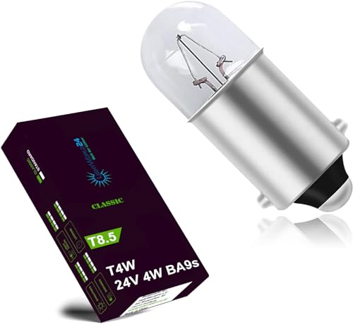 LIGHTWORLD24 10x T4W BA9s Standlicht-Lampe LKW BUS 24V 4W Birnen Auto Standlicht Innenraumbeleuchtung Innenbeleuchtung Signallampe 24 Volt Tacho