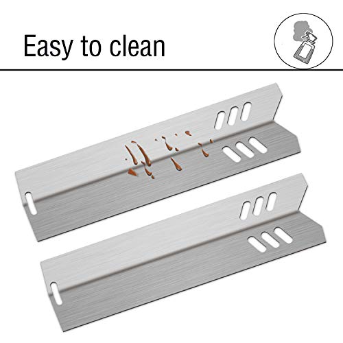 Kalomo 15" Grill Heat Plates Shield Burner Cover Flame Tamer BBQ Gas Grill Replacement Parts for Dyna-Glo DGF510SBP DGF493BNP, Backyard BY13-101-001-13, Uniflame GBC1059WB, BHG Model, Stainless Steel