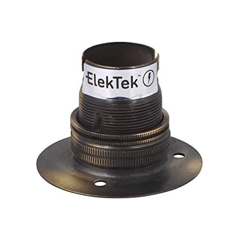 ElekTek Antique Brass Bayonet Cap Lamp Holder Cover