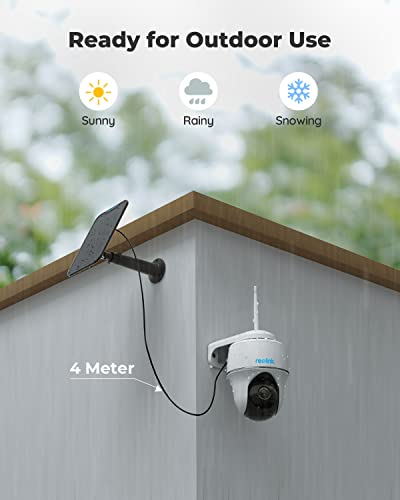 Reolink Security Camera Wireless Outdoor, Pan Tilt Solar Powered With 2K Night Vision, 2.4/5 Ghz Wi-Fi, 2-Way Talk, Works With Alexa/Google Assistant For Home Surveillance, Argus Pt W/Solar Panel #TOP3