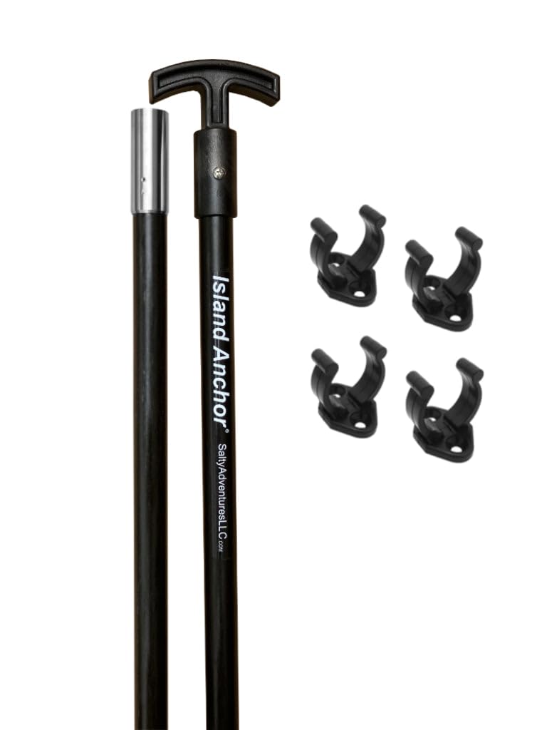 Island Anchor - 1" x 10' - 2 Piece - Shallow Water Anchor Pole : Built for Larger Boats : Securely Anchor on the Beach, Sandbar or in Shallow Water