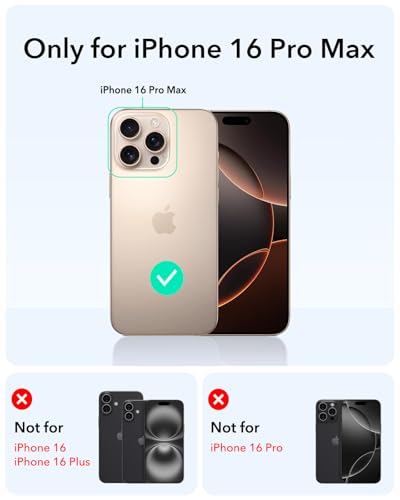 Image of ESR for iPhone 16 Pro Max Case,Camera Control Button Compatible with MagSafe, Military-Grade Protective Case, Built-in Stash Stand Phone Case, Scratch-Resistant Back Cover, Classic Series, Clear Grey