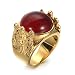 Bishilin Gold Ring Personalisiert Gr.67 (21.3), Herren Ring Edelstahl Buddha mit Stein Gold Ring Männer Biker Freundschaftsringe Beste Freunde