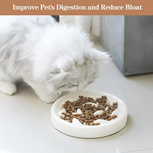 Msbc Raised Cat Slow Feeder Bowl With Acrylic Stand, Elevated Melamine Slow Feed Cat Dish, Non-Slip Pet Puzzle Feeder For Slow Healthy Eating, Anti-Choking Prevents Obesity Pet Bowl For Kitty, Kitten #TOP7