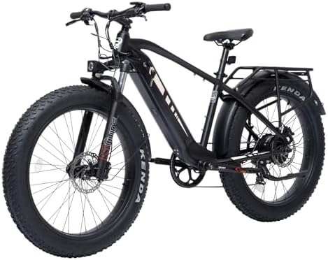 Bodywel D6 Bicicleta Eléctrica, 26x4” Bici Electrica Adultos Montaña, Batería de 48V 13,5Ah, Motor 250W, 7 Velocidades, Horquilla de Suspensión, Frenos de Disco Hidráulicos