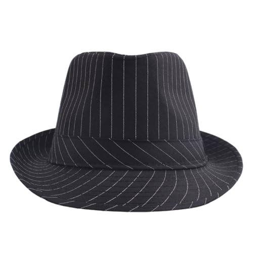 Sombrero Fedora Rayado Estilo Antiguo Unisex miniatura 3