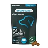 VetriScience Calm & Confident Chews, Composure Clinically Tested Calming and Anxiety Supplement for Dogs, Reduce Stress and Fear, Ideal for Thunderstorms, Fireworks and Travel, Bacon, 120 Count