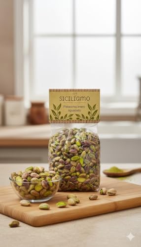 Antica Sicilia - Pistacchio Intero Sgusciato al Naturale 500 g – Frutta Secca Italiana Senza Sale – Snack, Ingredienti per Cucina, Pasticceria e Ricette Mediterranee