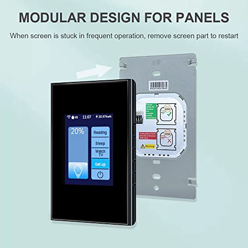 Lanbon L8 Smart Dimmer Switch Work With Apple Homekit By 2.4Ghz Wifi, Touch Lcd Screen Single Pole Dimmable Light Switch Supports Alexa&Google Home, Neutral Wire Required,No Hub (Hkd.us-Black) #TOP4