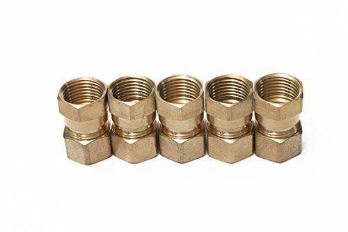 LTWFITTING Brass 5/8-Inch OD x 1/2-Inch Female NPT Compression Connector Fitting(Pack of 5) by LTWFITTING - Used condition - US$15.90