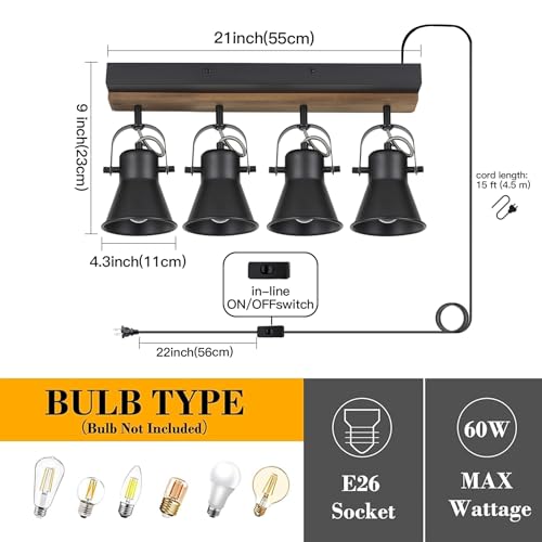 Seeblen4lightplugintracklightingadjustableceilingspotlightindustrialblackkitchentracklightingfixturesceilingforlivingroomdiningroomhallwaybathroom  Urban Country Home Decor Seeblen 4 light plug in track lighting adjustable ceiling spotlightindustrial black kitchen track lighting fixtures ceiling for living room dining room hallwaybathroom  urban country home decor