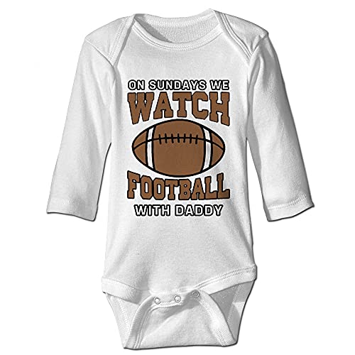 Image of On Sundays We Watch Football with Daddy - Cute Baby Bodysuit Romper Unisex