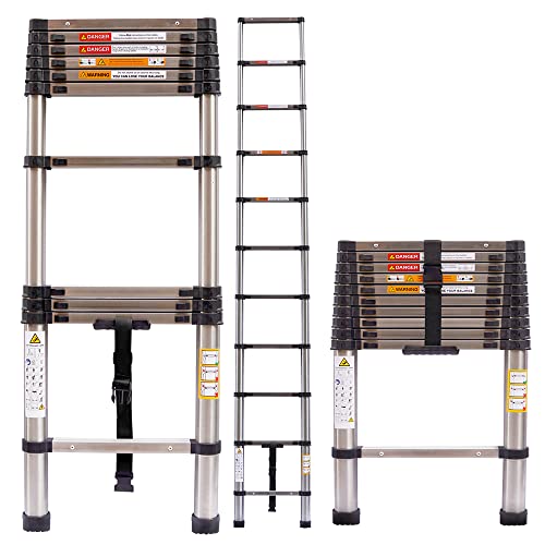 Teleskopleiter 3 2M Klappleiter Edelstahl Leiter max. 150 kg von Wohnmobilen Gartenarbeiten Reparaturen von Ästen und Zäunen und mehr