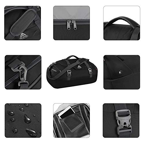 AIONE Travel Duffel Bag,Water-Resistant Gym Sports Backpack 4-Way Large Weekender Bag Unisex Overnight Tote Carry-on Luggage with Shoe Compartment42L/55L/65L