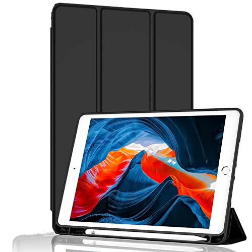 BXGH Case for iPad Pro 11 Inch, 2022/2021/2020/2018 Model Compatible with Pen Auto Wake/Sleep Protection (Black)