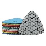 7 unids/set 90mm almohadillas de pulido en seco triangulares for discos lijado piedra hormigón mármol granito