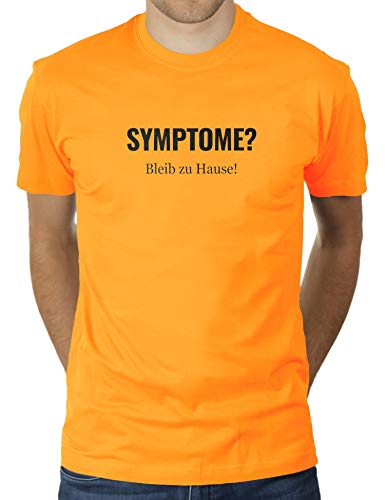 Síntomas  Mantente en casa  Coronavirus CoVid-19 SARS-CoV-2 Corona Benimmregeln Social Distancing  Camiseta para hombre de KaterLikoli oro amarillo L
