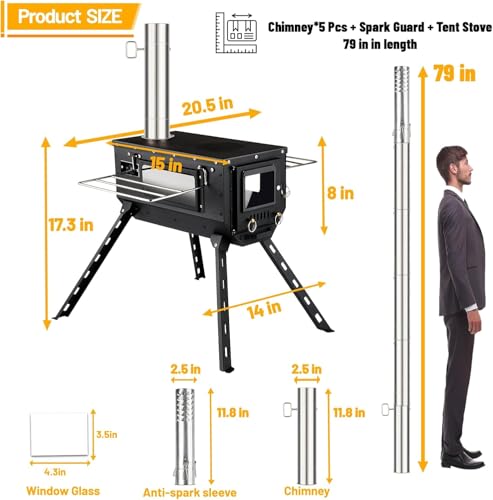AVOFOREST Wood Stove with Tall Feet