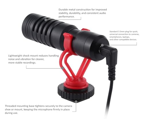 Microphone cardioïde pour Vlog YouTube et podcast en déplacement extérieur